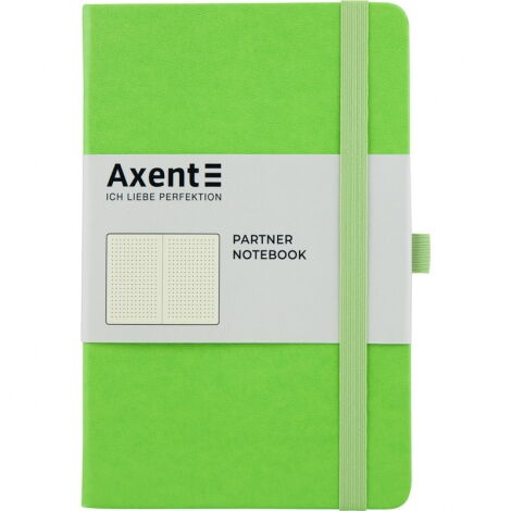 Книга записная Axent Partner 12.5х19.5 см, 96 листов, точка, салатовая - №1