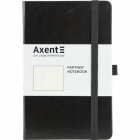 Книга записная Axent Partner 12.5х19.5 см, 96 листов, точка, черная