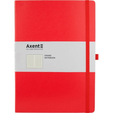Книга записная Axent Partner Grand 21х29.5 см, 100 листов, клетка, красная - №1