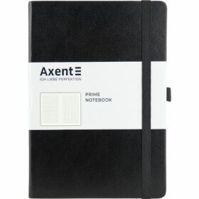 Книга записная Axent Partner Prime 14.5х21 см, 96 листов, клетка, черная