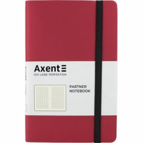 Книга записная Axent Partner Soft 12.5х19.5 см, 96 листов, клетка, красная