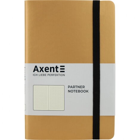 Книга записная Axent Partner Soft  12.5х19.5 см, 96 листов, точка, золотистая - №1