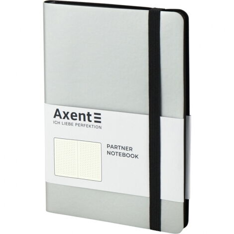 Книга записная Axent Partner Soft 12.5х19.5 см, 96 листов, точка, серебряная - №2