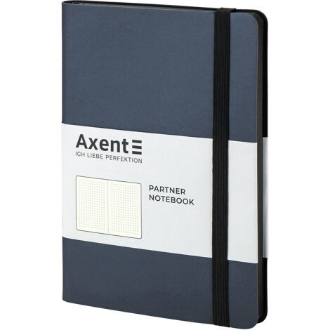 Книга записная Axent Partner Soft 12.5х19.5 см, 96 листов, точка, серебряно-синяя - №2