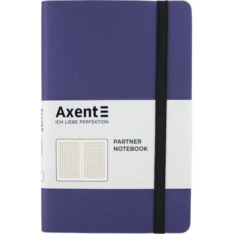 Книга записная Axent Partner Soft 12.5х19.5 см, 96 листов, клетка, синяя - №1
