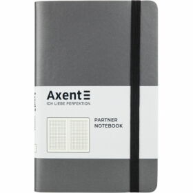 Книга записная Axent Partner Soft 12.5х19.5 см, 96 листов, клетка, серая