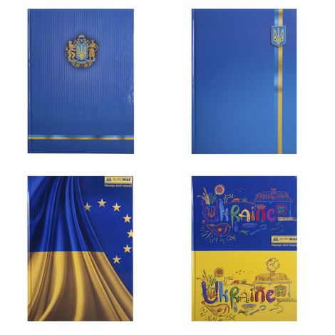 Книга канцелярская Украинская символика, А4, 96 листов, клетка, картонная обложка - №1