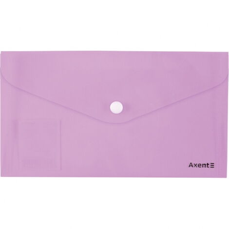 Папка-конверт на кнопке Axent Pastelini DL, 180 мкм, сиреневая - №1