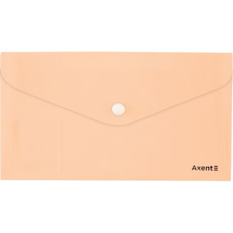 Папка-конверт на кнопке Axent Pastelini DL, 180 мкм, персиковая - №1