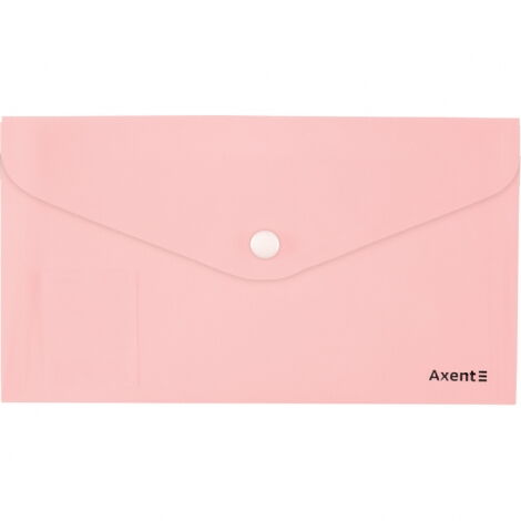 Папка-конверт на кнопке Axent Pastelini DL, 180 мкм, розовая - №1