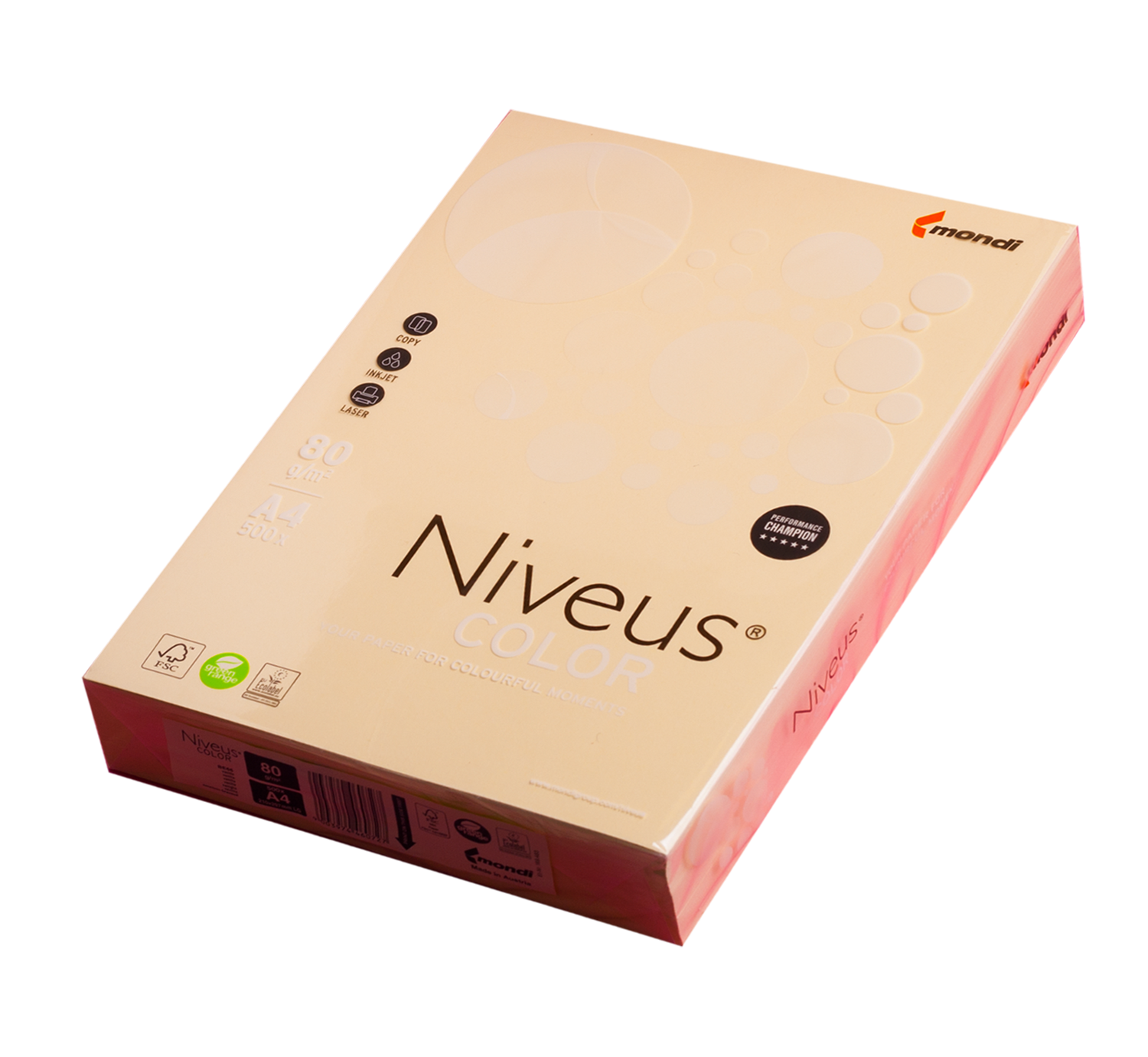 Бумага офисная цветная Niveus BE66 A4, 80 г/м2, 500 листов, ваниль - №1
