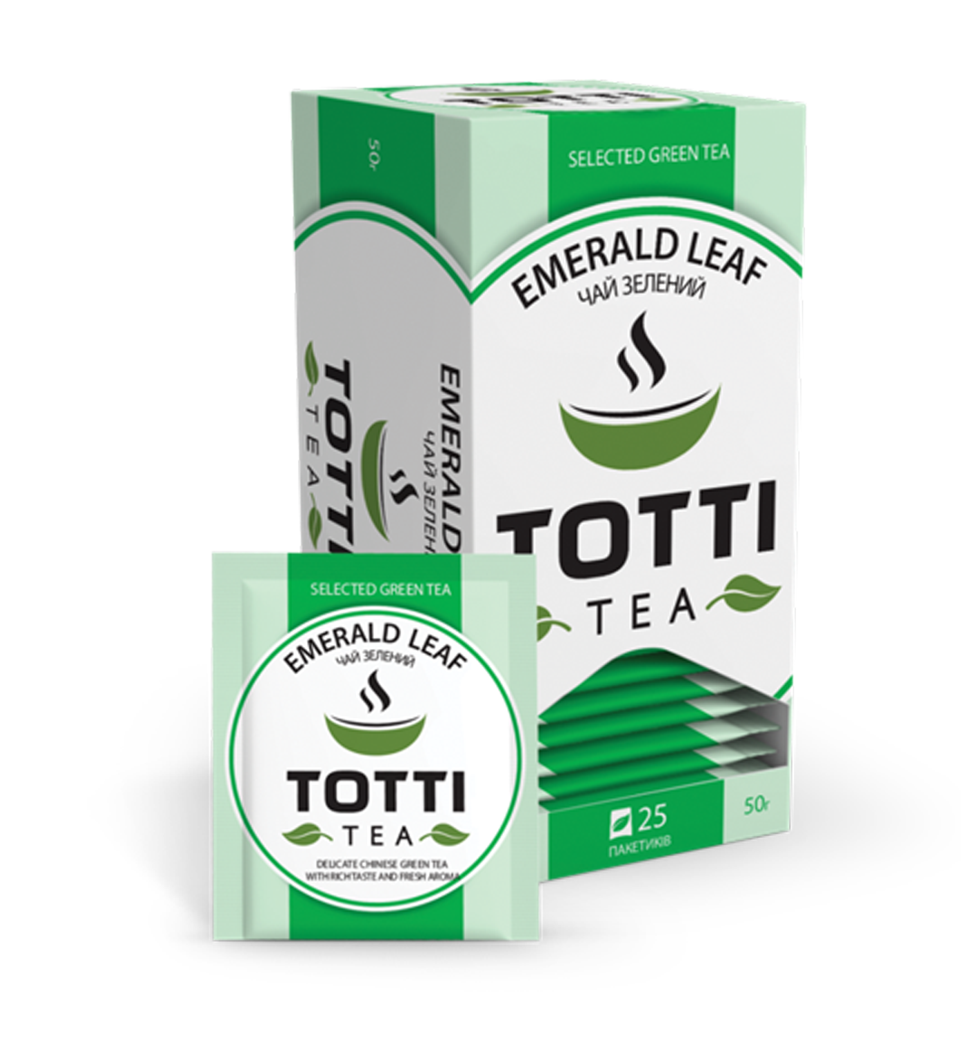 Чай зеленый TOTTI Смарагдовий лист, 50 г - №1