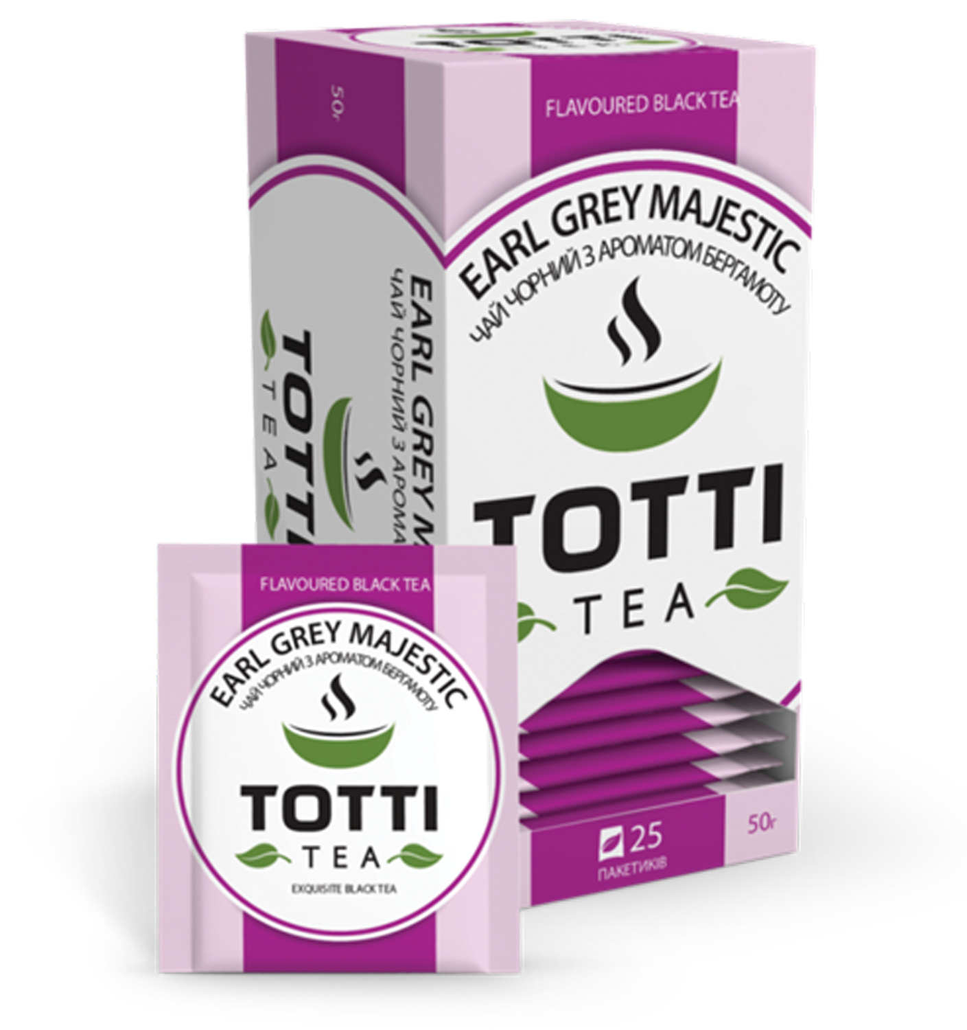 Чай черный TOTTI Tea «Ерл Грей Маджестік», пакетированный, 2г, 25х32 мм - №1