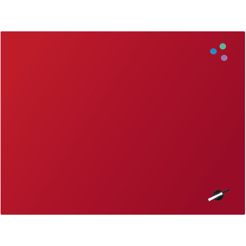 Доска стеклянная магнитно-маркерная 90x120 см, красная - №1