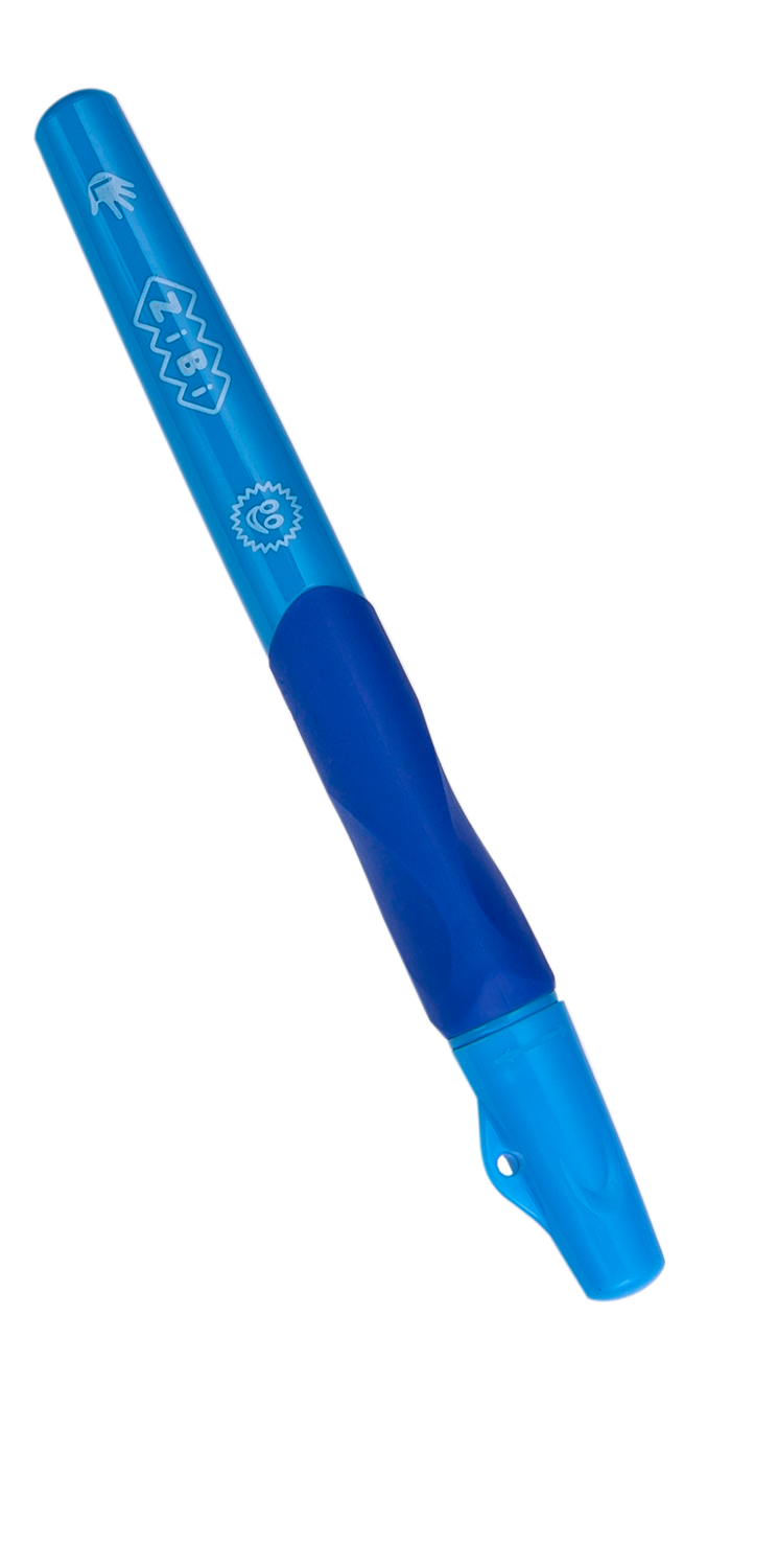 ^Ручка кулькова для шульги з гумовим грипом, синій, блістер (1шт.), KIDS Line