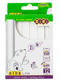 Крейда біла, 12 шт., картонна коробка, KIDS Line