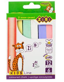 Крейда кольорова, 12 шт., картонна коробка, KIDS Line