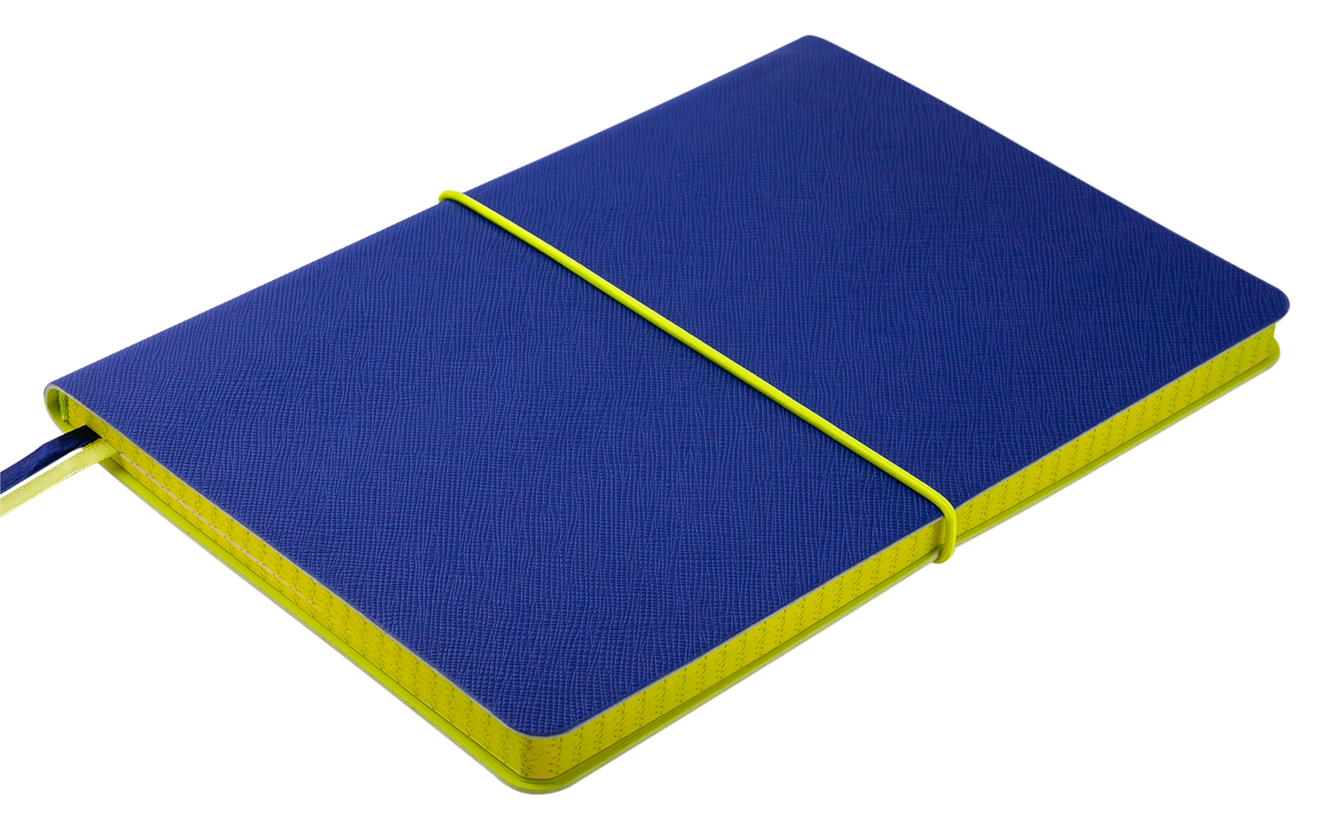 Блокнот деловой Buromax UNIQUE А5, 96 листов, клетка, синий c желтым - №2