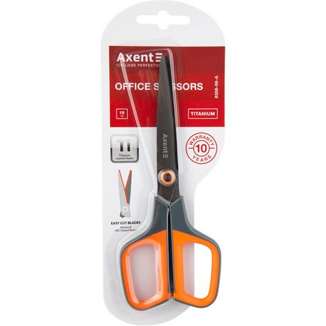 Ножницы Axent Titanium 19 см, серо-оранжевые - №2
