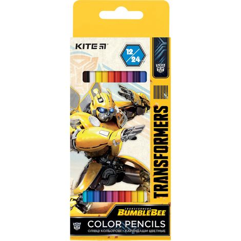 Карандаши цветные двухсторонние KITE Transformers, 24 цвета - №1