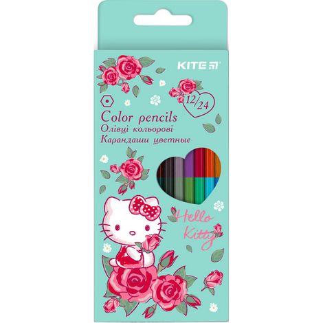 Карандаши цветные двухсторонние KITE Hello Kitty, 24 цвета - №1