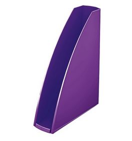 Лоток для бумаг вертикальный Leitz WOW пластиковый, пурпурный металлик