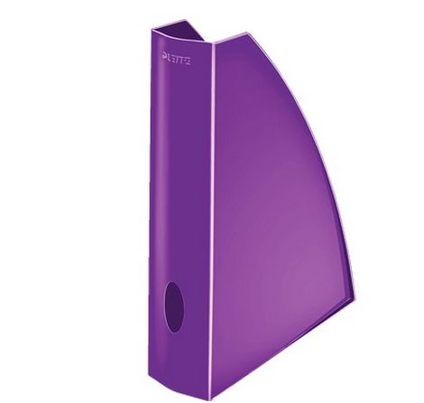 Лоток для бумаг вертикальный Leitz WOW пластиковый, пурпурный металлик - №2
