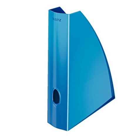 Лоток для бумаг вертикальный Leitz WOW пластиковый, синий металлик - №2