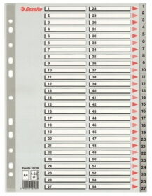 Розділювачі сторінок пластикові Esselte, РР, А4, цифрові 1-54, арт. 100109