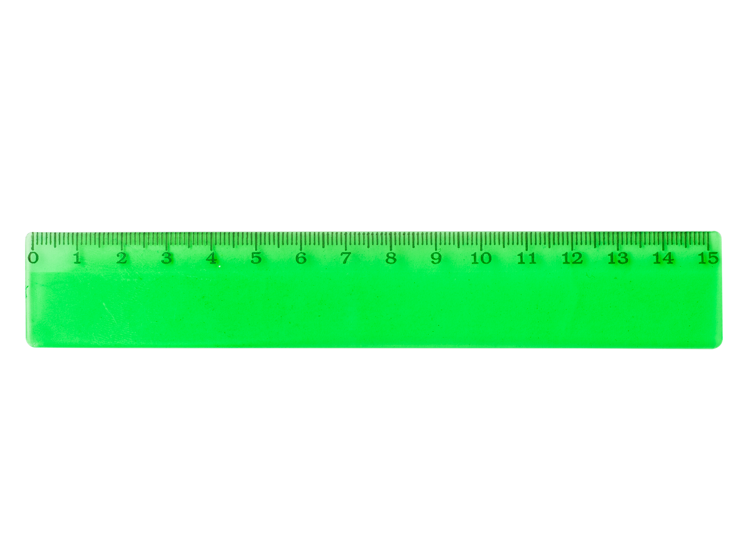 Линейка 15 см Спектр, прозрачная, зеленая - №1