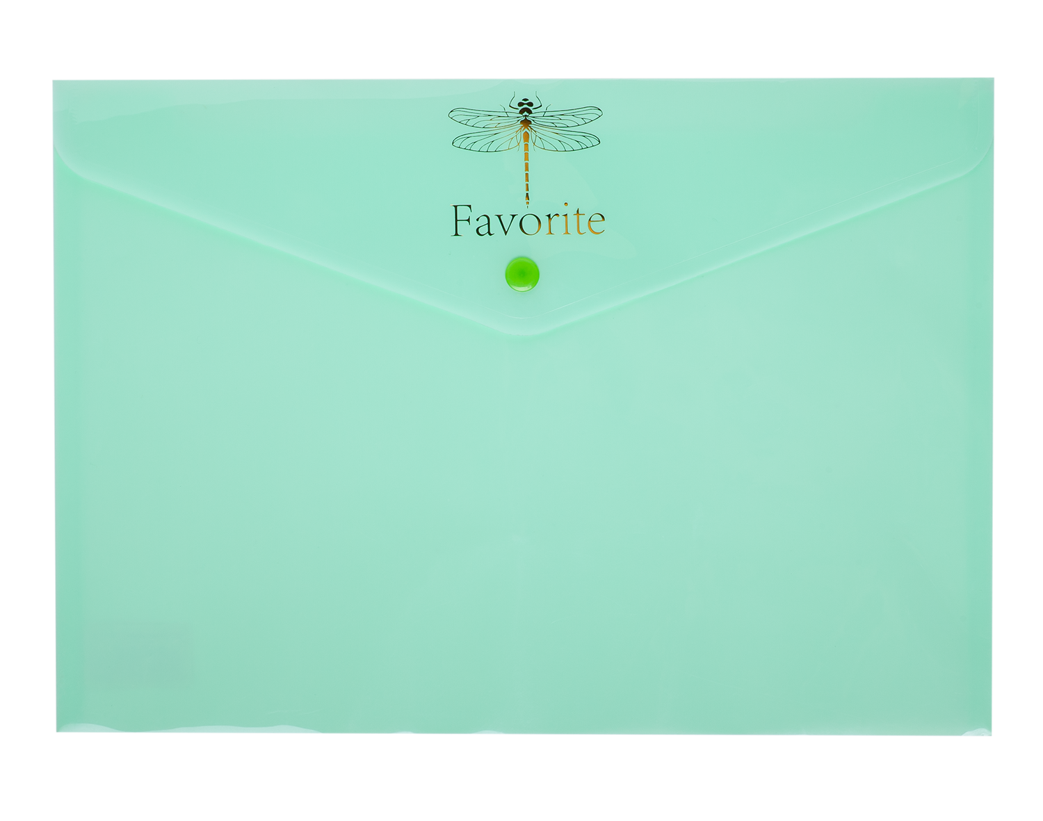 Папка-конверт на кнопке Buromax FAVOURITE А4, 180 мкм, мятная, PASTEL - №1