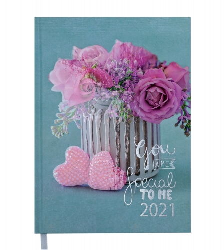 Ежедневник датированный 2021 Buromax ROMANTIC, бирюзовый - №1