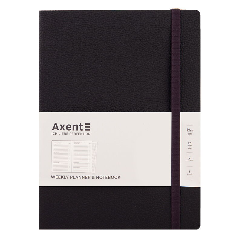 Еженедельник недатированный  Axent  Partner Soft L 25х19 см, черный - №1