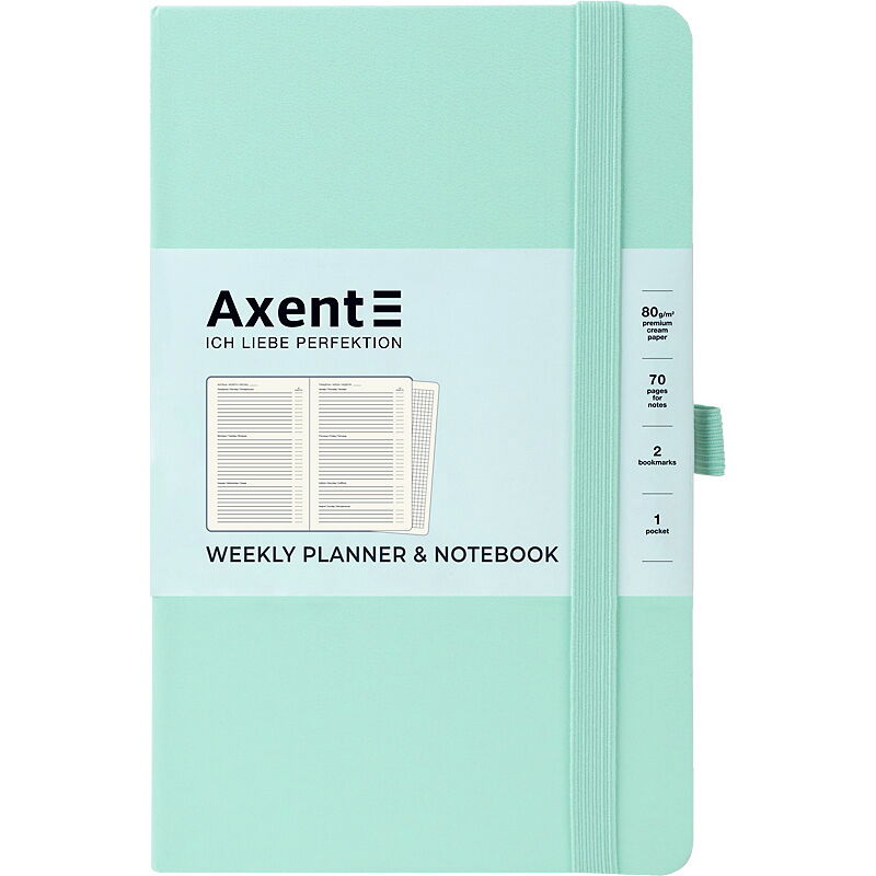 Еженедельник недатированный  Axent  Partner Strong А5,  мятный - №1