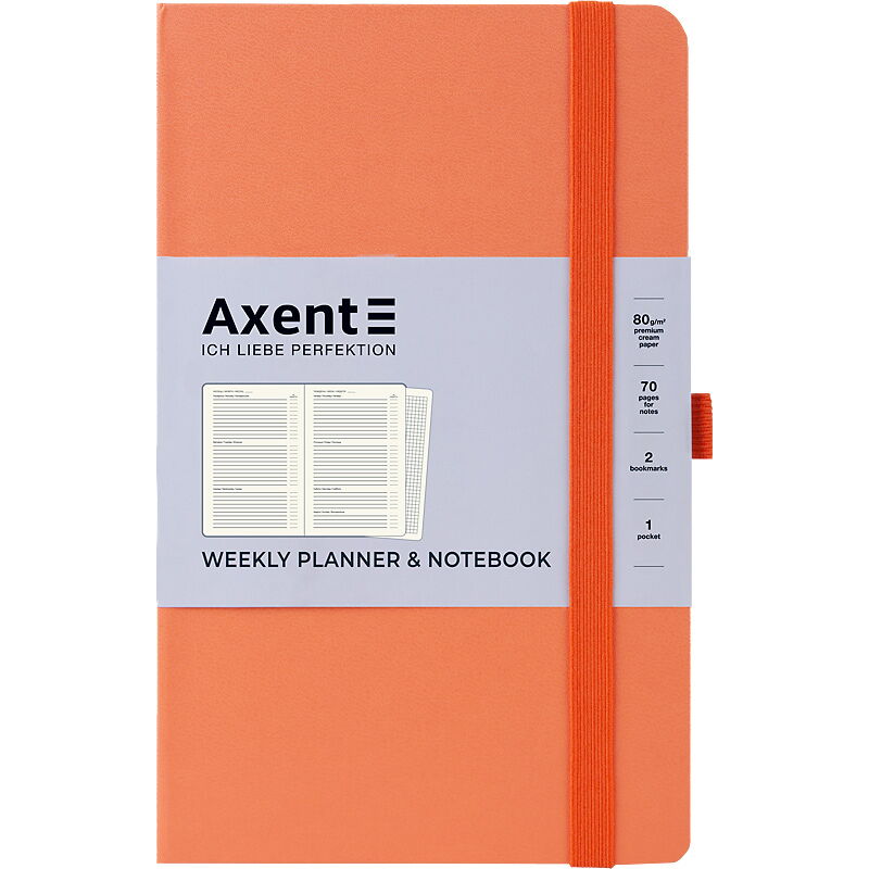 Еженедельник недатированный  Axent  Partner Strong А5, персиковый - №1