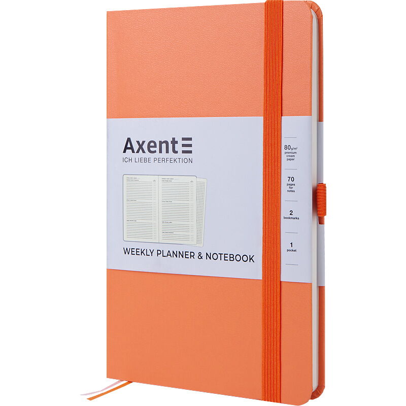 Еженедельник недатированный  Axent  Partner Strong А5, персиковый - №2