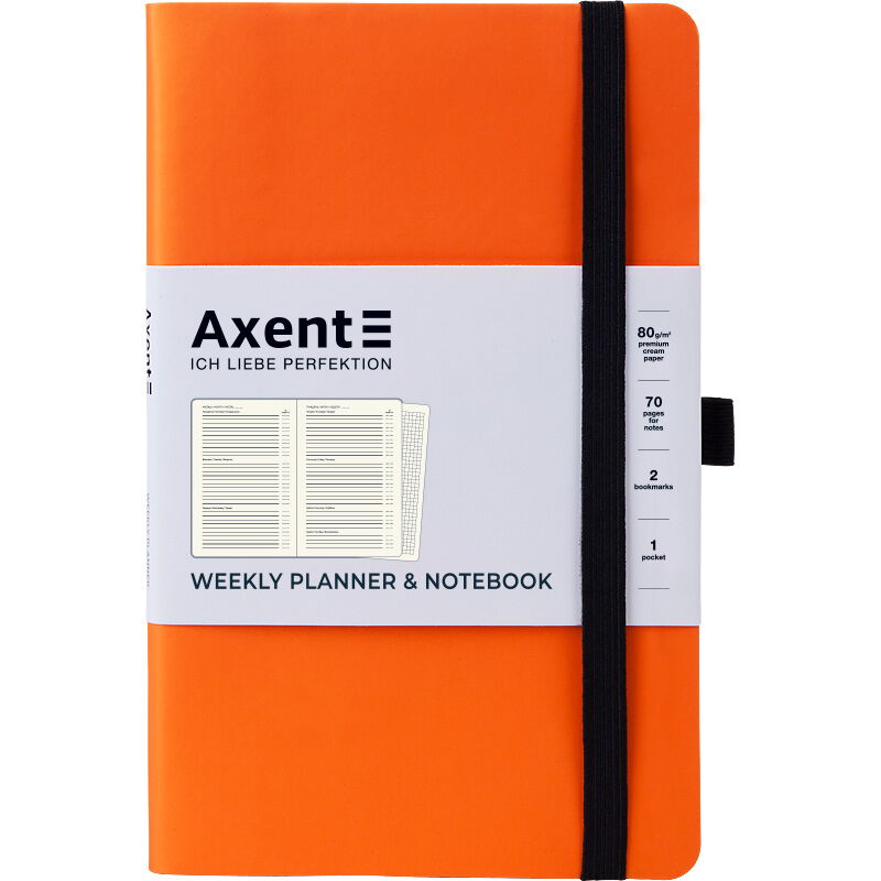 Еженедельник недатированный  Axent  Partner Soft А5, оранжевый - №1