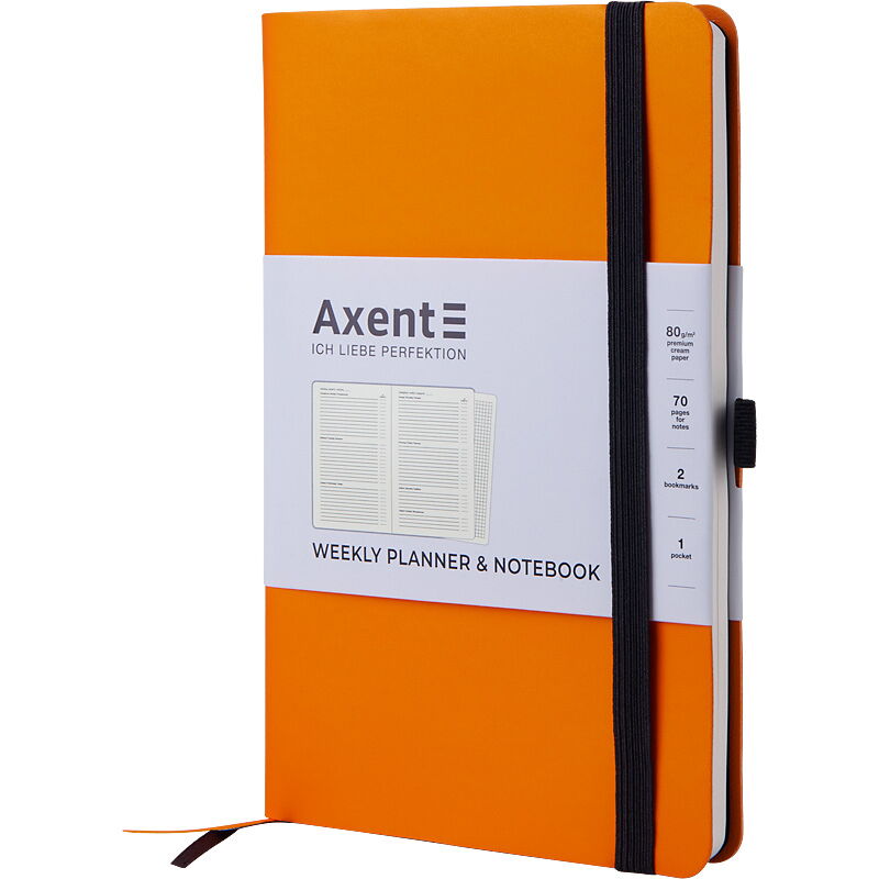 Еженедельник недатированный  Axent  Partner Soft А5, оранжевый - №2