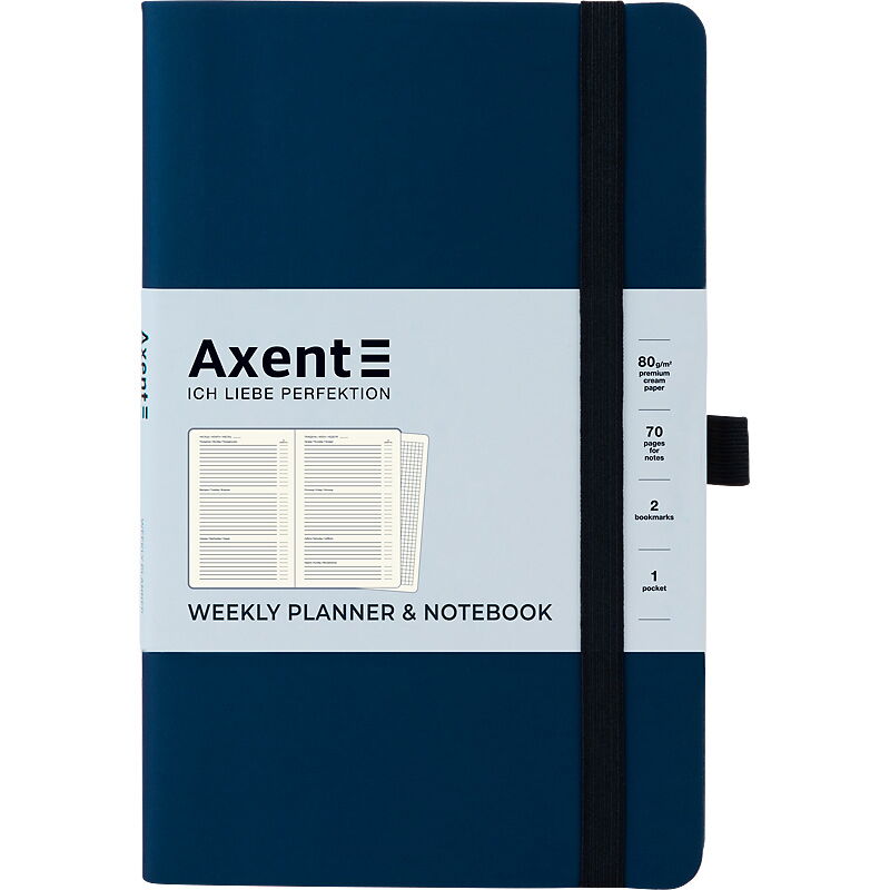 Еженедельник недатированный  Axent  Partner Soft А5, синий - №1