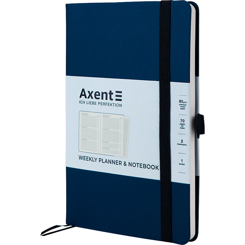 Еженедельник недатированный  Axent  Partner Soft А5, синий - №2