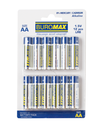 Батарейка Buromax LR6 (AA), 12 шт - №1