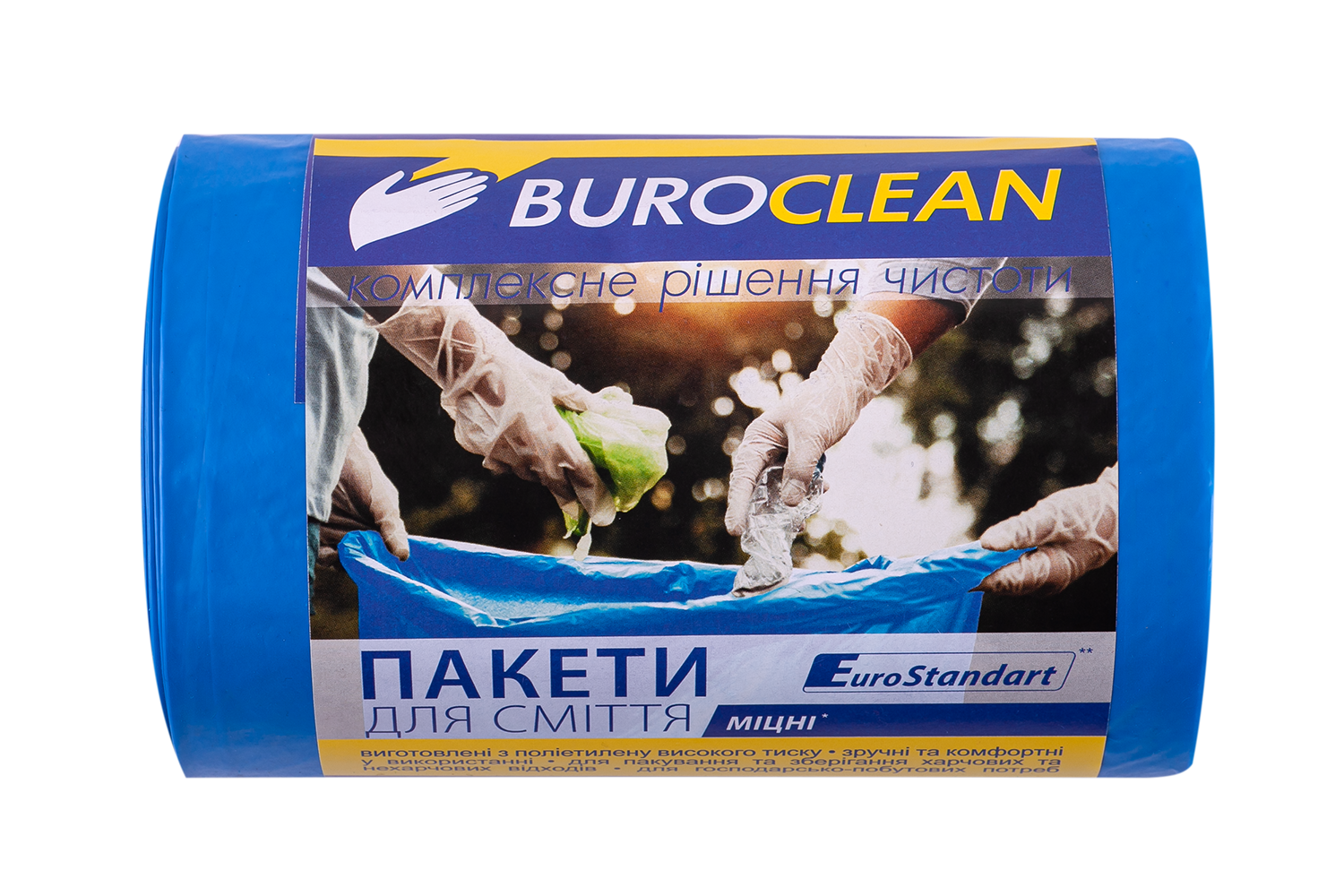 Пакети для сміття BuroClean EuroStandart міцні 60 л, 40 шт