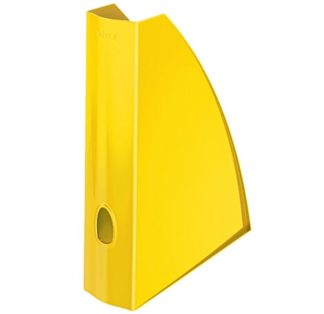 Лоток для бумаг вертикальный Leitz WOW пластиковый, желтый - №1