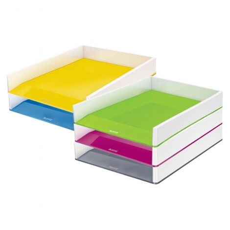 Лоток для бумаг горизонтальный Leitz WOW Duo Colour пластиковый, фиолетовый - №2