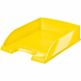Лоток для бумаг горизонтальный Leitz WOW пластиковый, желтый