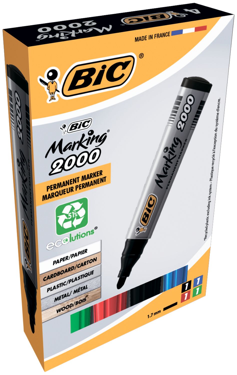 Набор маркеров перманентных BIC,  1.7 мм, 4 цвета - №2