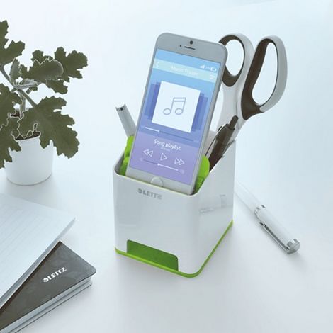 Подставка для ручек и смартфона с функцией усиления звука Leitz WOW, зеленая - №3