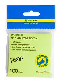 Блок паперу для записів NEON 76х76 мм, 100л., асорті
