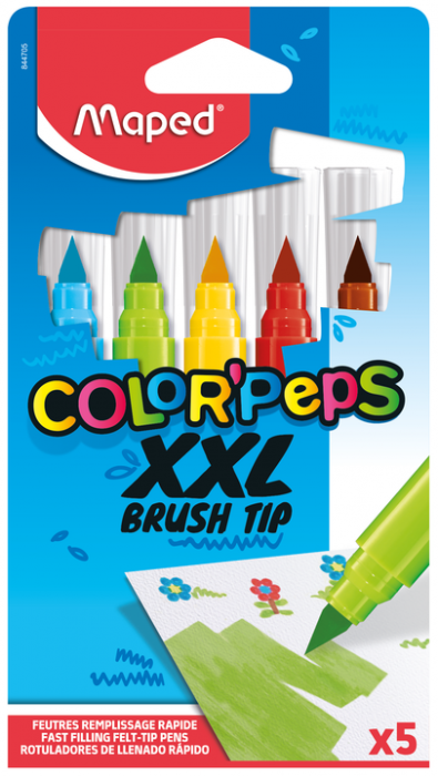 Фломастери Maped COLOR PEPS XXL, 5 кольорів
