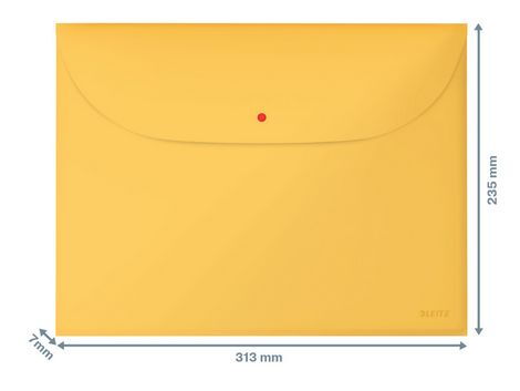 Папка-конверт на кнопке Leitz Cosy А4, 2 отделения, 200 мкм, желтая, 3 шт - №2
